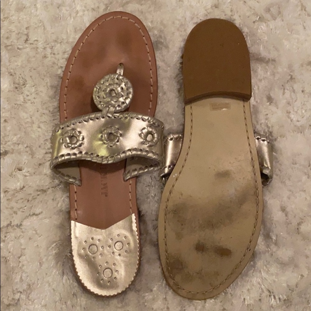 Jack Rogers Platinum Whipstitch Thong